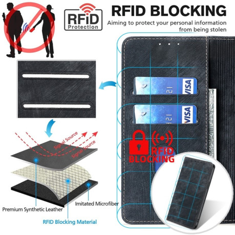 Чехол-книжка RFID Anti-theft Brush для Realme 10 Pro+ 5G - черный
