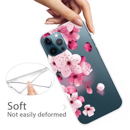Чехол Painted Pattern для iPhone 13 Pro - Cherry Blossoms