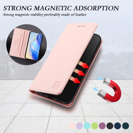 Чехол-книжка RC01 Dual-Folded Magnetic Suction RFID на Xiaomi Redmi Turbo 5 Max / Poco X8 Pro Max — розовый