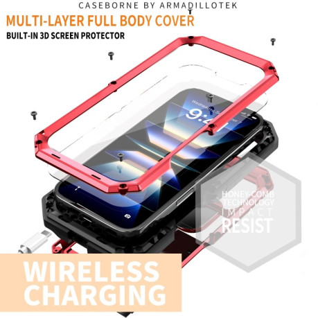 Чохол протиударний R-JUST Sliding для iPhone 16 Plus - червоний