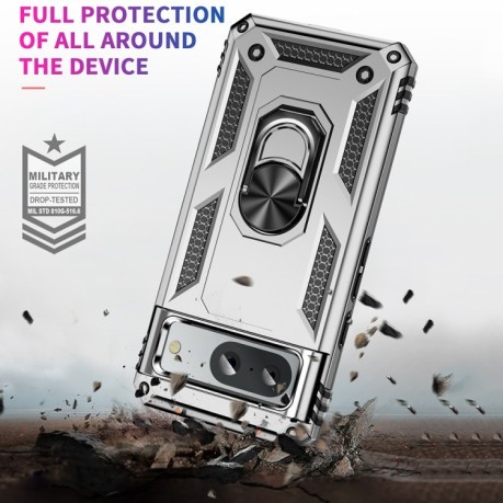 Противоударный чехол HMC 360 Degree Rotating Holder на Google Pixel 8a - серебристый
