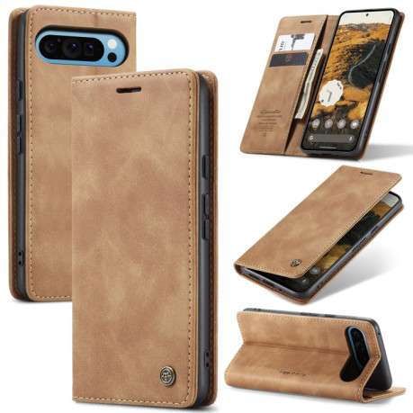 Чохол-книжка CaseMe-013 Multifunctional на Google Pixel 9 Pro XL - коричневий
