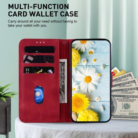 Чехол-книжка Lily Embossed Leather для Samsung Galaxy M15/F15 5G - красный