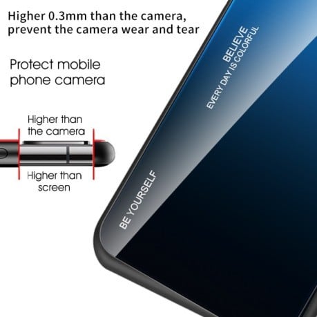 Противоударный чехол Gradient Color Glass для Samsung Galaxy A34 5G - синий