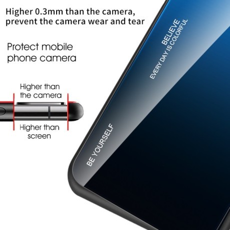 Протиударний чохол Gradient Color Glass для Samsung Galaxy A54 5G - чорно-синій