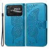 Чохол-книжка Butterfly Love Flower Embossed Xiaomi Poco C40/Redmi 10c - синій