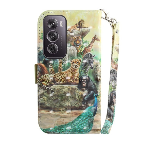 Чехол-книжка 3D Colored Horizontal Flip Leather для OPPO Reno 12 Pro 5G Global - Zoo