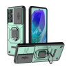 Противоударный чехол Sliding Camshield для Samsung Galaxy M55 5G - зеленый
