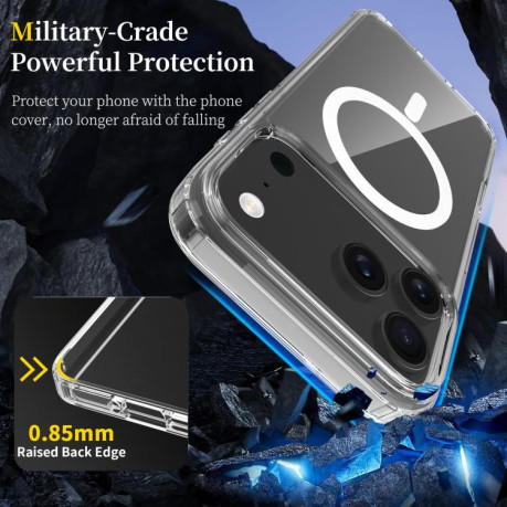 Акриловый противоударный чехол Magsafe Scratchproof Acrylic TPU для iPhone 17 Pro Max - прозрачный