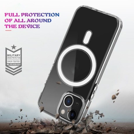 Чохол Clear Case MagSafe Simple Magnetiс для iPhone 14/13 - прозорий