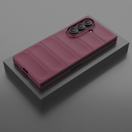 Силиконовый чехол Magic Flannel для Samsung Galaxy Fold 7 5G - винно-красный