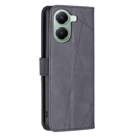 Чехол-книжка Rhombus Texture для Xiaomi Poco X7 Pro - черный