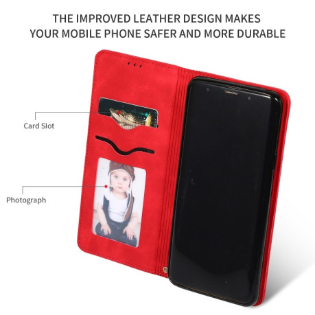 Чехол- книжка Retro Skin Feel Business Magnetic на Samsung Galaxy S9 Plus - красный