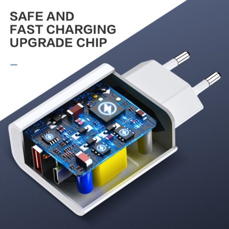 Зарядное устройство  FLOVEME 18W PD + QC 3 Dual USB для iPhone - быстрая зарядка