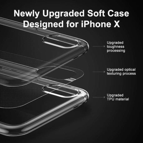 Чехол Baseus Simple Series прозрачный для iPhone X/Xs  TPU Protective Back Cover Case