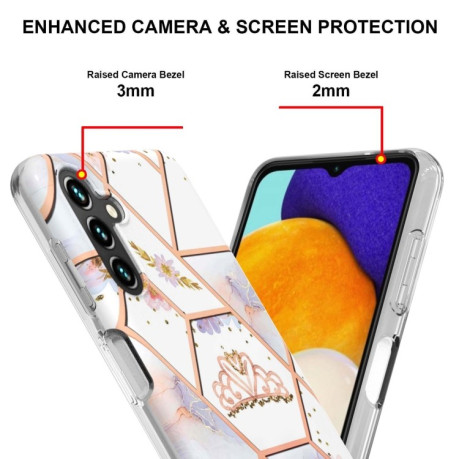 Противоударный чехол Marble Flower для Samsung Galaxy A14 5G - Crown