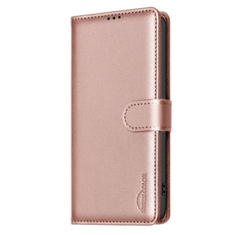 Чехол-книжка Litchi Texture RFID Anti-theft Leather на OPPO Reno14 F 5G - золотой