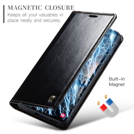 Шкіряний чохол-книжка CaseMe 003 Series з магнітною кришкою Samsung Galaxy S23 FE - чорний