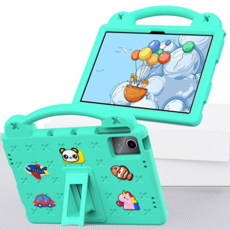 Противоударный чехол EVA Handle Kickstand Children для Xiaomi Redmi Pad SE - зеленый