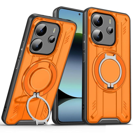 Протиударний чохол Rotating Ring Holder Magnetic MagSafe Xiaomi Redmi Note 14 4G 164.48mm - оранжевий
