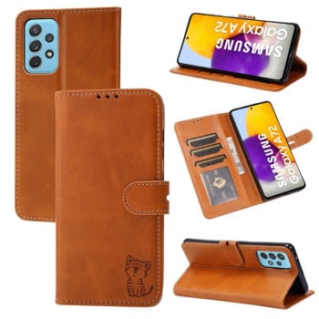 Чохол-книжка Happy Cat Pattern для Samsung Galaxy A53 - жовтий