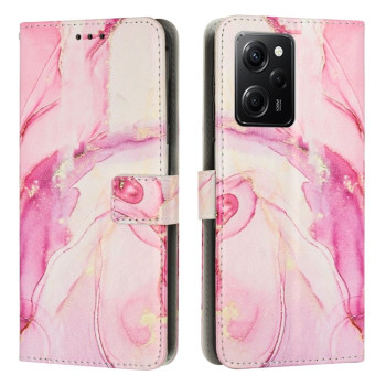 Чехол-книжка Painted Marble Pattern для Xiaomi Redmi Note 12 Pro Speed / Poco X5 Pro 5G - розовый