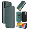 Чехол-книжка Carbon Fiber Texture для Samsung Galaxy M14 5G - зеленый