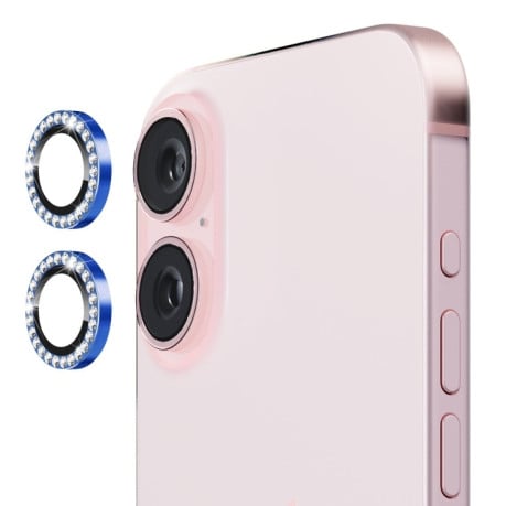 Защитное стекло на камеру ENKAY AR Anti-reflection Camera Lens для iPhone 16 / 16 Plus - синее