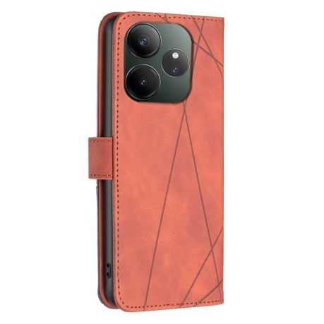 Чехол-книжка Rhombus Texture для Realme GT 6 / GT 6T 5G - коричневый