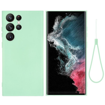 Силиконовый чехол Solid Color Liquid Silicone на Samsung Galaxy S23 Ultra 5G - зеленый