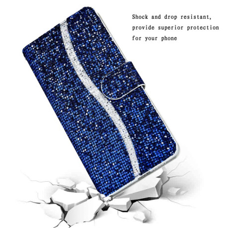 Чехол-книжка Powder Glitter для Xiaomi Poco C40/Redmi 10c - синий