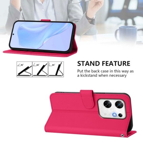 Чехол-книжка Skin Feel Solid Color Leather для Infinix Zero 30 4G - пурпурно-красный