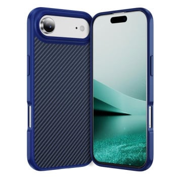 Ударозащитный чехол Carbon Fiber Texture Skin-feel Acrylic TPU на iPhone Air - синий