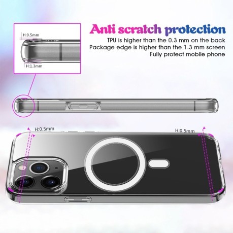 Чохол Clear Case MagSafe Simple Magnetiс для iPhone 15 -прозорий