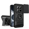 Противоударный чехол Lens Sliding Window Multifunctional Magnetic Shockproof со шторкой камеры для Redmi Note 15 Pro 4G Global  — чёрный