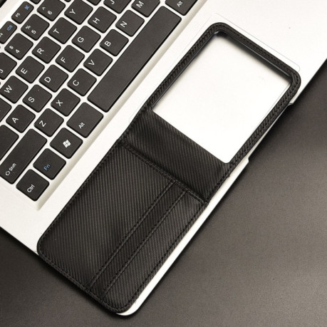 Протиударний чохол Card Slot PU Leather PC для Motorola Moto Razr 50 Ultra - чорний