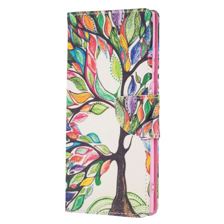 Чехол-книжка Colored Drawing Series на Samsung Galaxy S22 Ultra 5G - Tree Life
