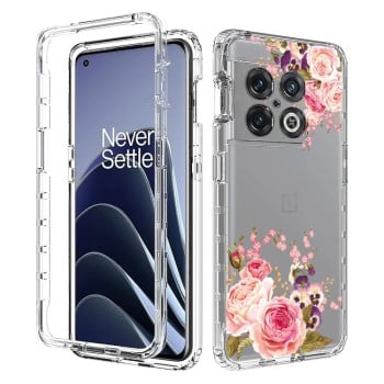 Протиударний чохол Transparent Painted для OnePlus 10 Pro - Pink Rose