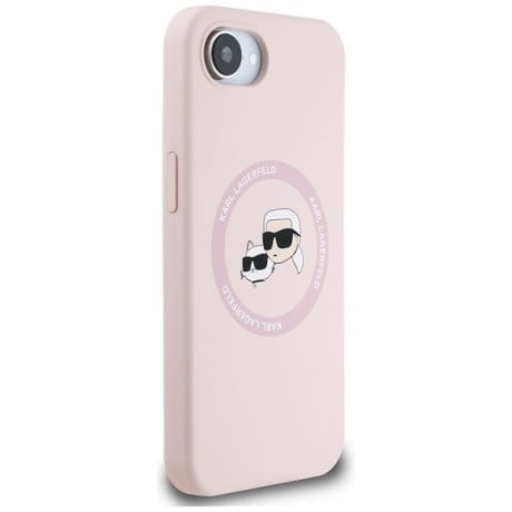 Оригинальный силиконовый чехол Karl Lagerfeld Karl &amp; Choupette MagSafe для iPhone 16e - purple