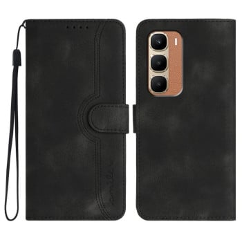 Чехол-книжка в стиле Retro мягкое покрытие Skin Feel серия Amile на Infinix Hot 70 5G — чёрный