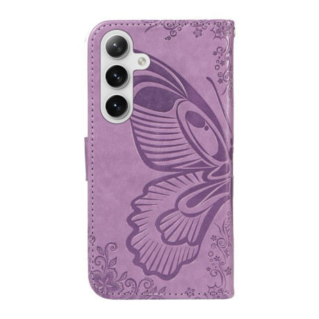 Чохол-книжка Swallowtail Butterfly Embossed Leather  для Samsung Galaxy S25+ / S24+ 5G - фіолетовий
