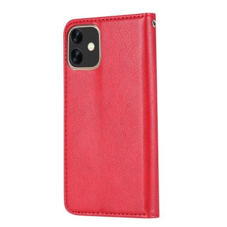Кожаный чехол- книжка Knead Skin Texture на iPhone 11- красный