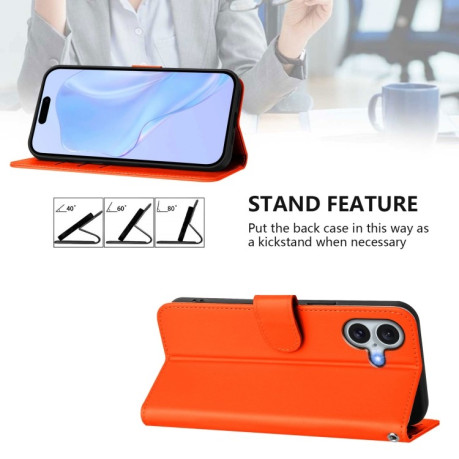 Чехол-книжка Skin Feel S-type для iPhone 16 Plus - оранжевый