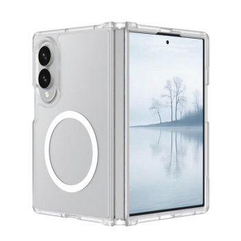 Противоударный чехол Skin Feel гибрид с MagSafe на Samsung Galaxy Fold8 5G — матовый/прозрачный