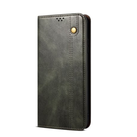 Чехол-книжка Simple из эко-кожи Crazy Horse с воском на OnePlus Nord CE4 - зеленый