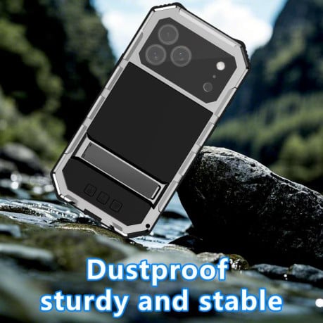 Противоударный чехол R-JUST Life Waterproof на iPhone 17 Pro Max - серебристый