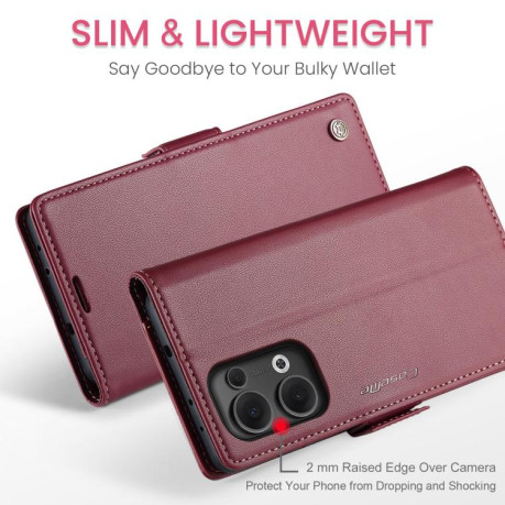 Чохол-книжка CaseMe 023 Butterfly Buckle Litchi Texture RFID Anti-theft Leather для OPPO Reno13 - червоний