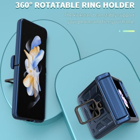 Противоударный чехол Sliding Window Hinge для Samsung Galaxy  Flip 6 5G - синий