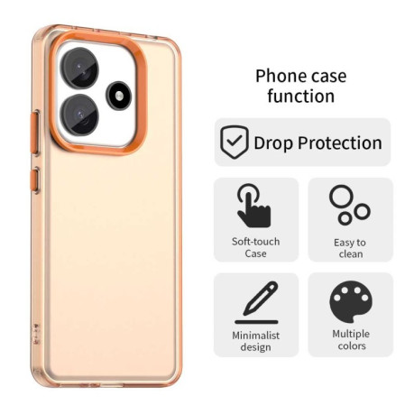 Противоударный чехол Candy Series для Xiaomi Redmi Note 14 5G/Poco M7 Pro 5G - оранжевый