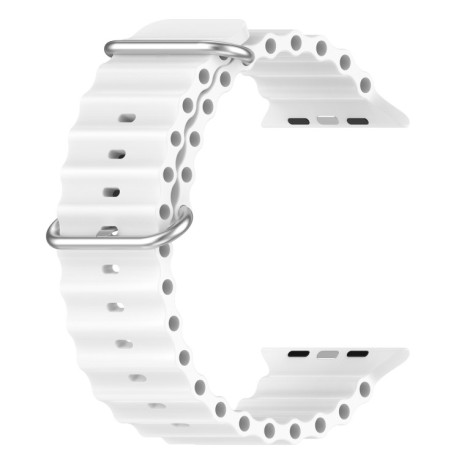 Силиконовый ремешок Ocean для Apple Watch 10 46mm/Ultra 49mm / Series 8/7 45mm / 44mm / 42mm - белый
